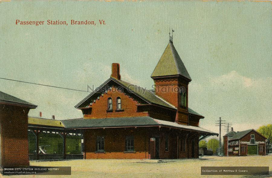 Postcard: Passenger Station, Brandon, VT